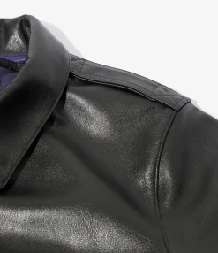 A-2 Jacket - Black- Cowhide Lthr.