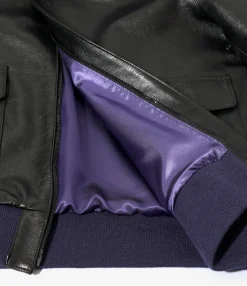 A-2 Jacket - Black- Cowhide Lthr.