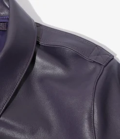 A-2 Jacket - Purple - Cowhide Lthr.