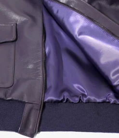 A-2 Jacket - Purple - Cowhide Lthr.