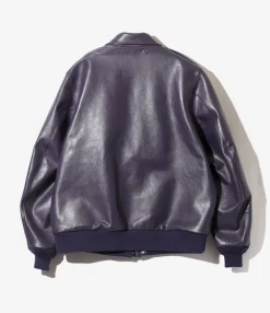 A-2 Jacket - Purple - Cowhide Lthr.