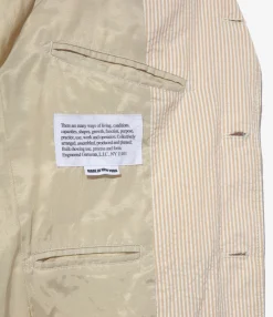 Andover Jacket - Beige Cotton Seersucker Stripe