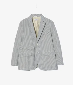 Andover Jacket - Navy Cotton Seersucker Stripe