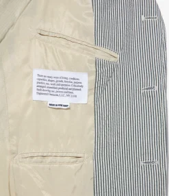 Andover Jacket - Navy Cotton Seersucker Stripe