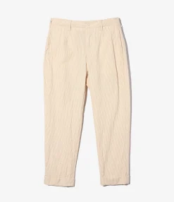 Andover Pant - Beige Cotton Seersucker Stripe
