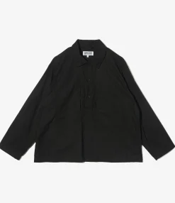 Army Pop Over Shirt - Black Kona Cotton