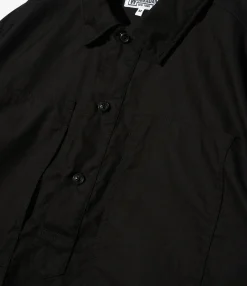 Army Pop Over Shirt - Black Kona Cotton