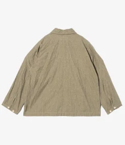 Army Pop Over Shirt - H. Grey Cotton Chambray