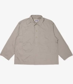 Army Pop Over Shirt - Lt.Grey Superfine Poplin