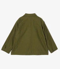 Army Pop Over Shirt - Olive Cotton Iridescent