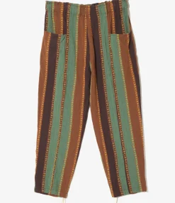 Army String Pant - Brown/Green - Dobby Stripe