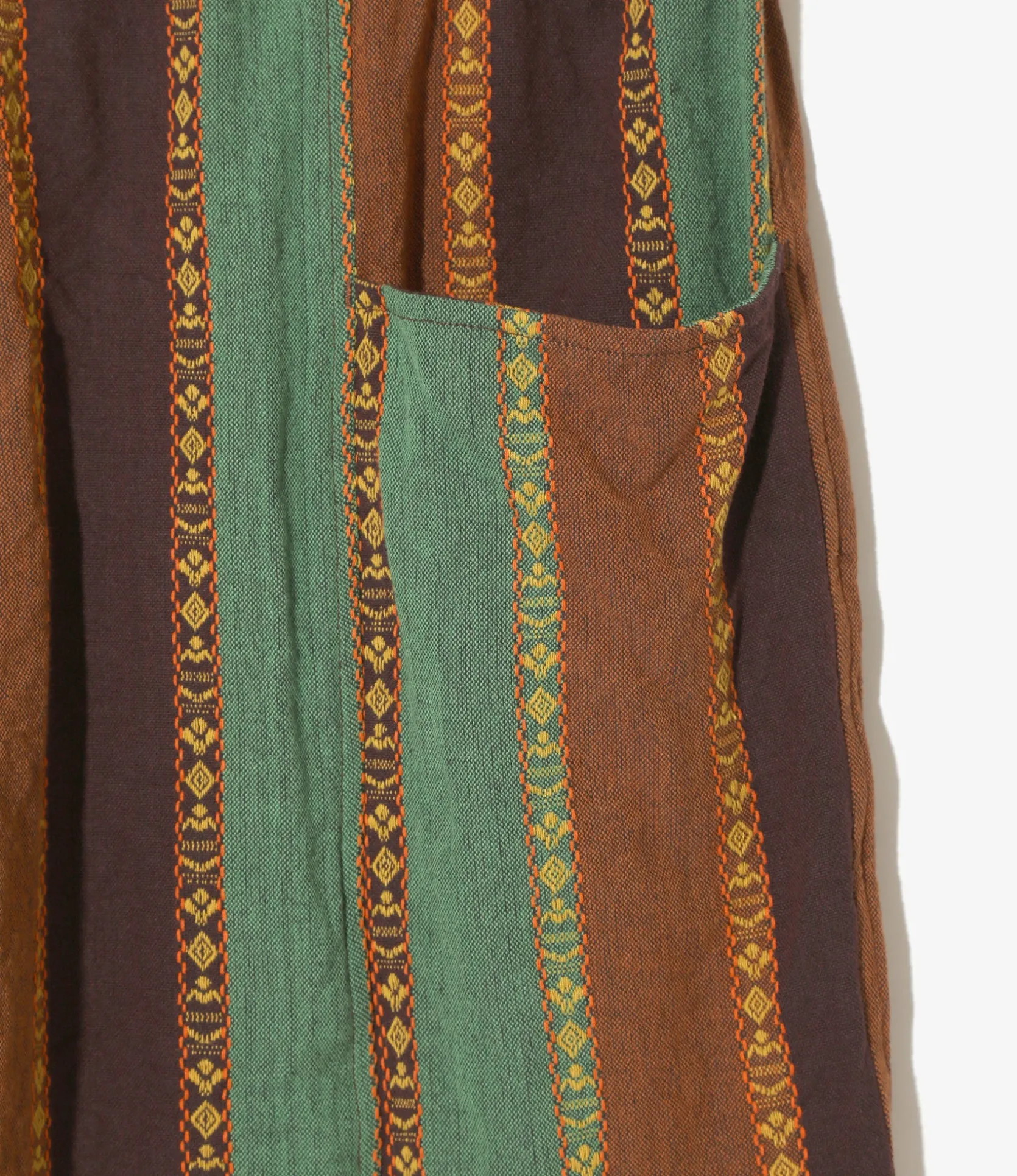 Army String Pant - Brown/Green - Dobby Stripe