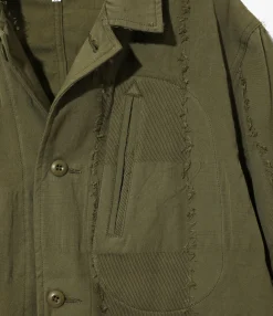 Arrow Jacket - Olive - Ripstop Cut Jacquard