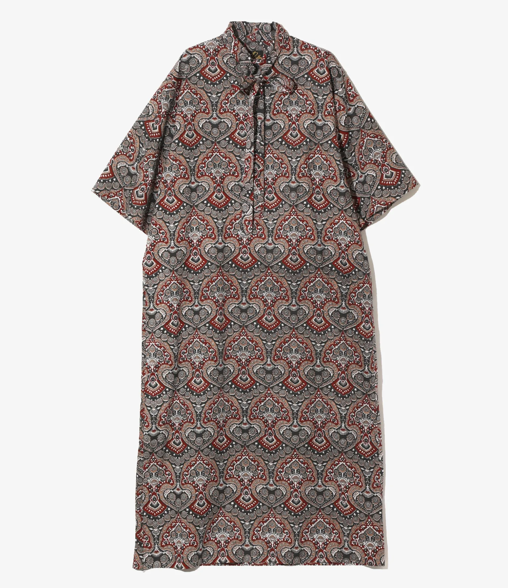 Ascot Collar Dress - Arabesque - Printed Cotton Lawn