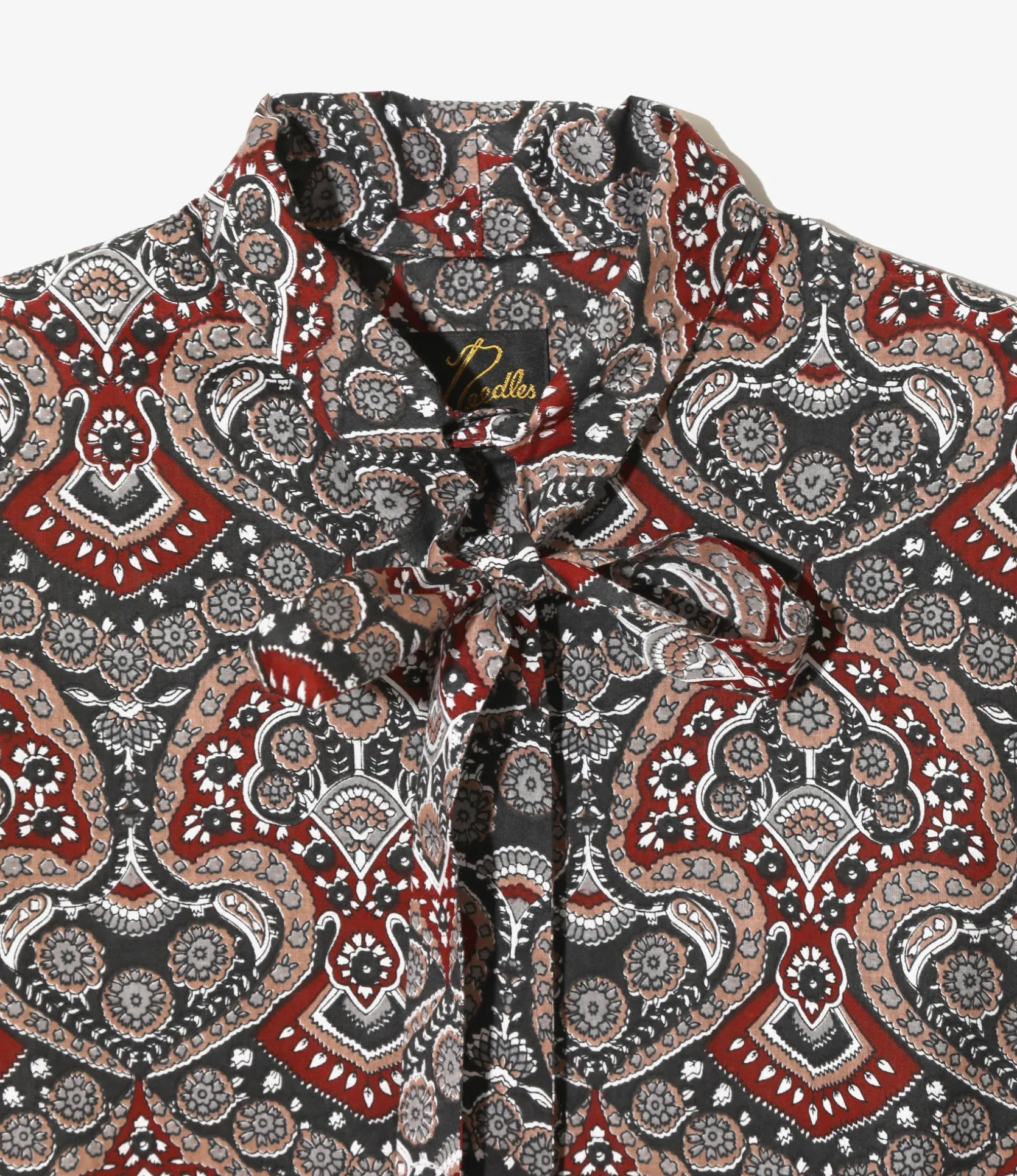 Ascot Collar Dress - Arabesque - Printed Cotton Lawn