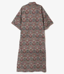 Ascot Collar Dress - Arabesque - Printed Cotton Lawn