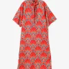 Ascot Collar Dress -  Ginkgo - Printed Cotton Lawn