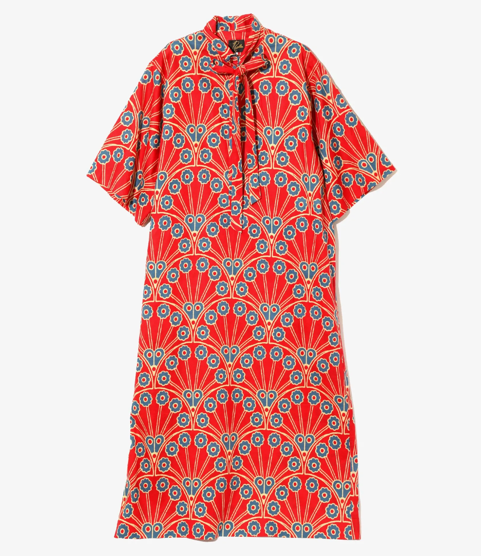 Ascot Collar Dress - Ginkgo - Printed Cotton Lawn