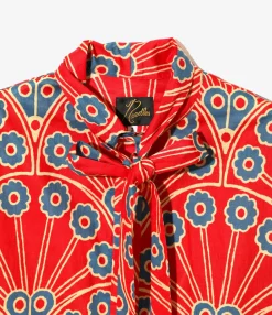 Ascot Collar Dress -  Ginkgo - Printed Cotton Lawn