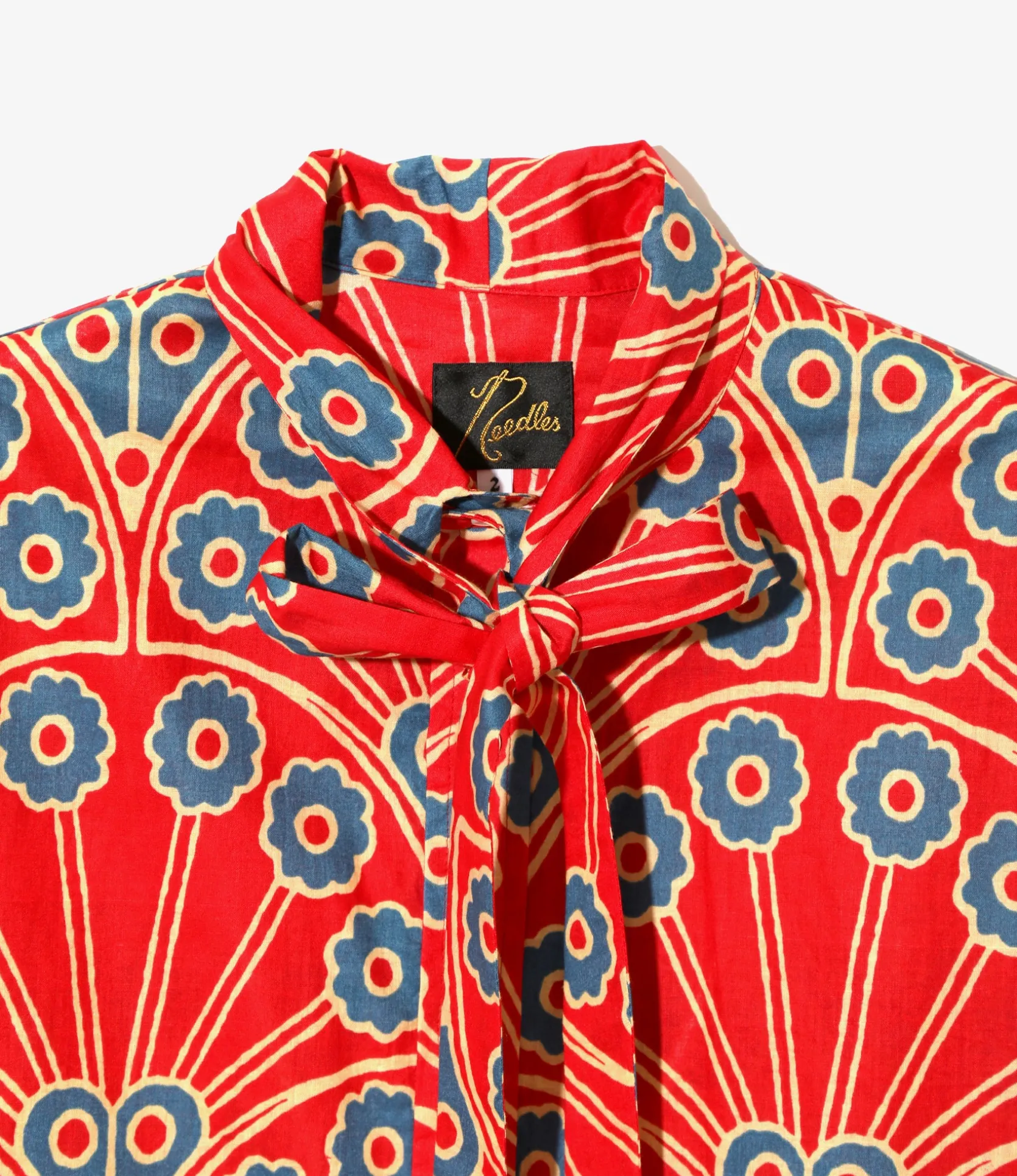 Ascot Collar Dress - Ginkgo - Printed Cotton Lawn