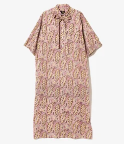 Ascot Collar Dress - Paisley - Printed Cotton Lawn