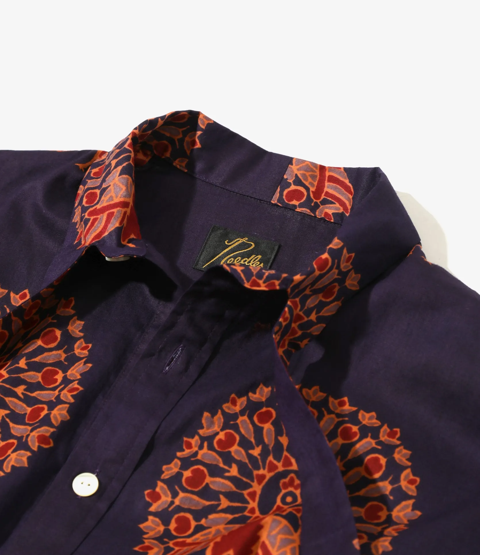 Ascot Collar Dress - Peacock - Printed Cotton Lawn