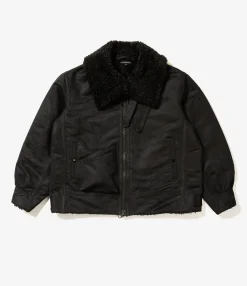 B3 Jacket - Black Polyester Fake Suede