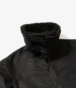 B3 Jacket - Black Polyester Fake Suede