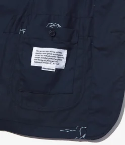 Bedford Jacket - Navy Animal Print 6.5oz Flat Twill