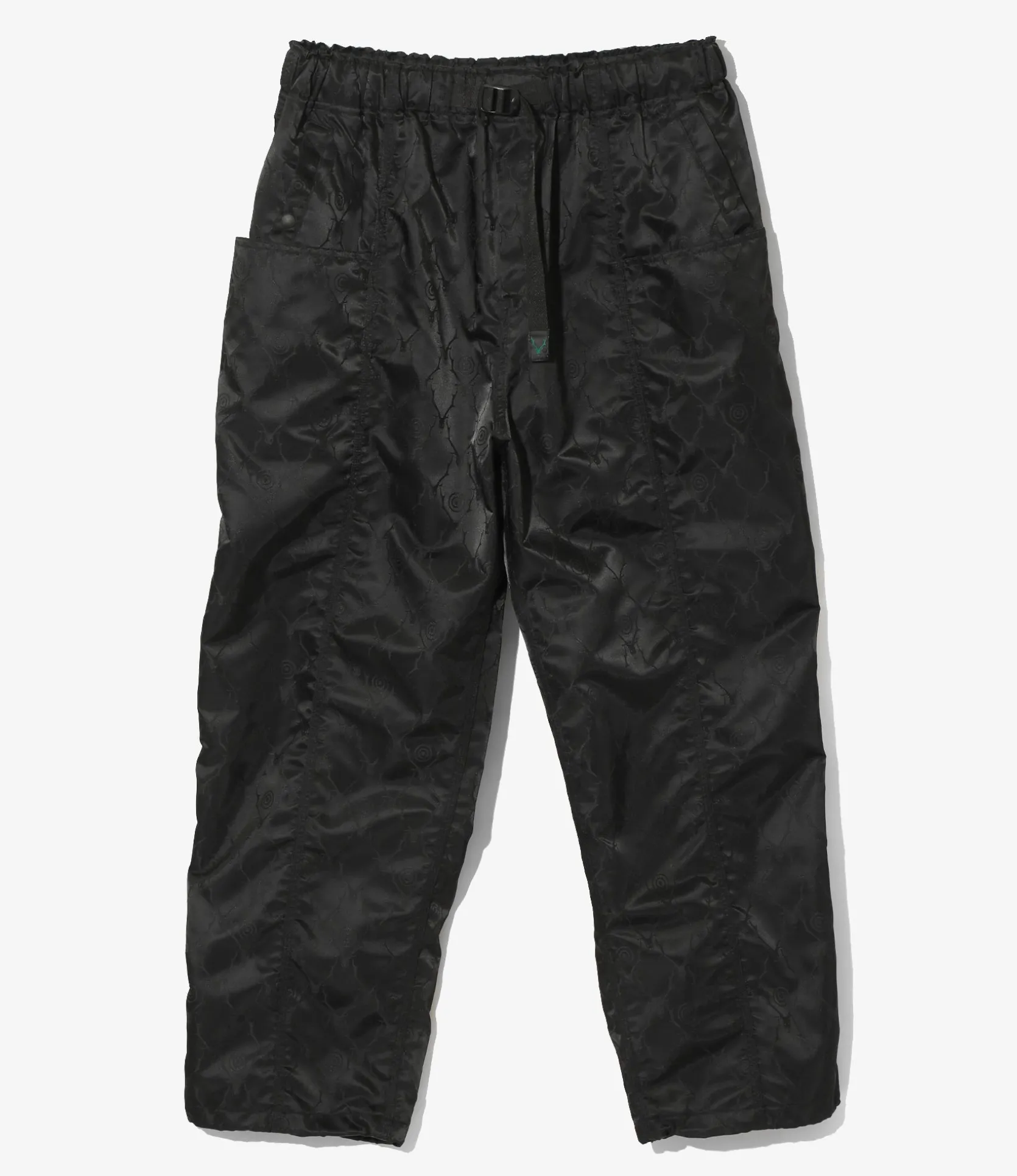 Belted C.S.Pant - Black - Jacquard Sateen / Skull&Target