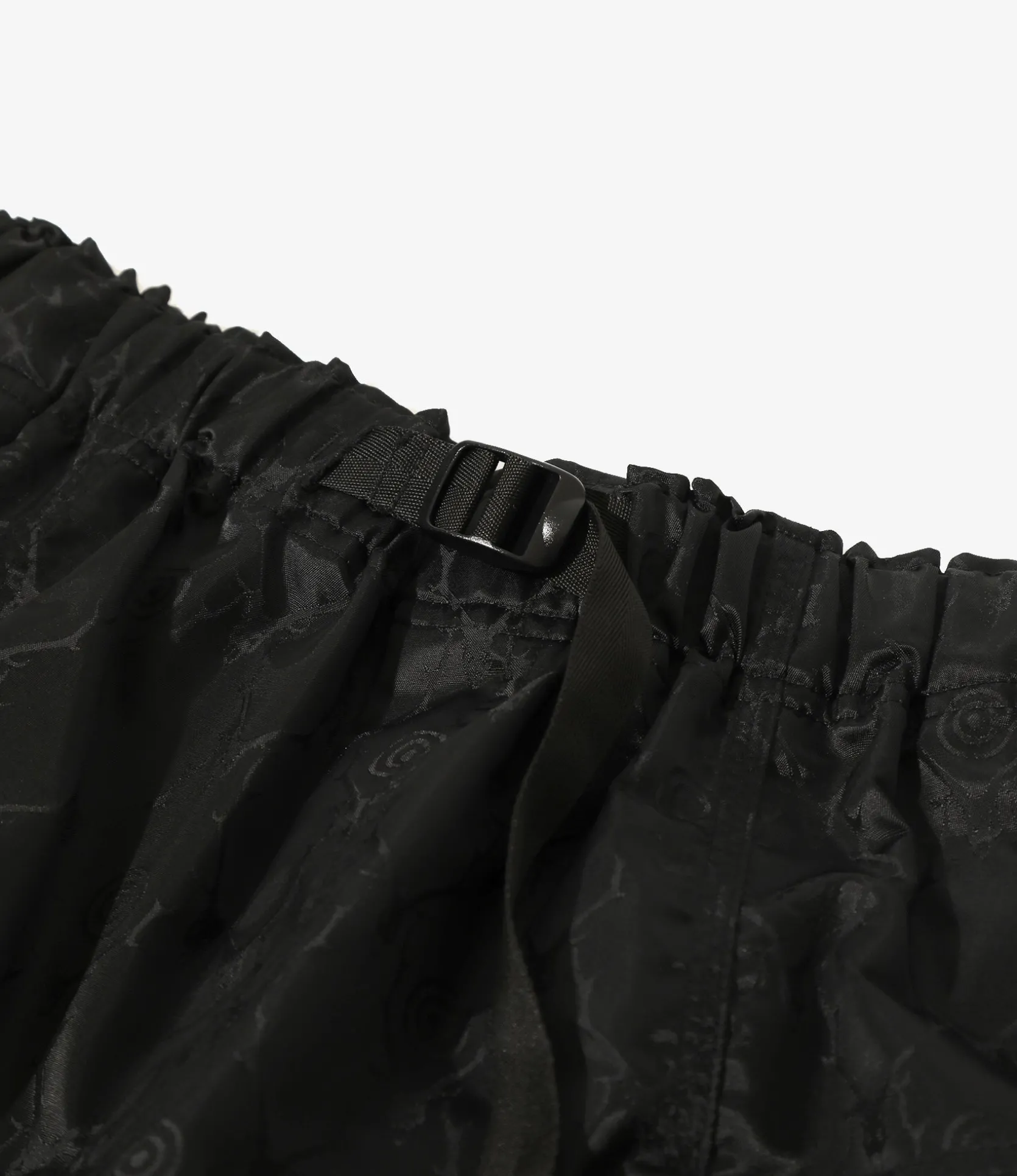 Belted C.S.Pant - Black - Jacquard Sateen / Skull&Target
