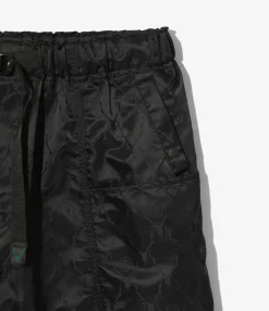 Belted C.S.Pant - Black - Jacquard Sateen / Skull&Target