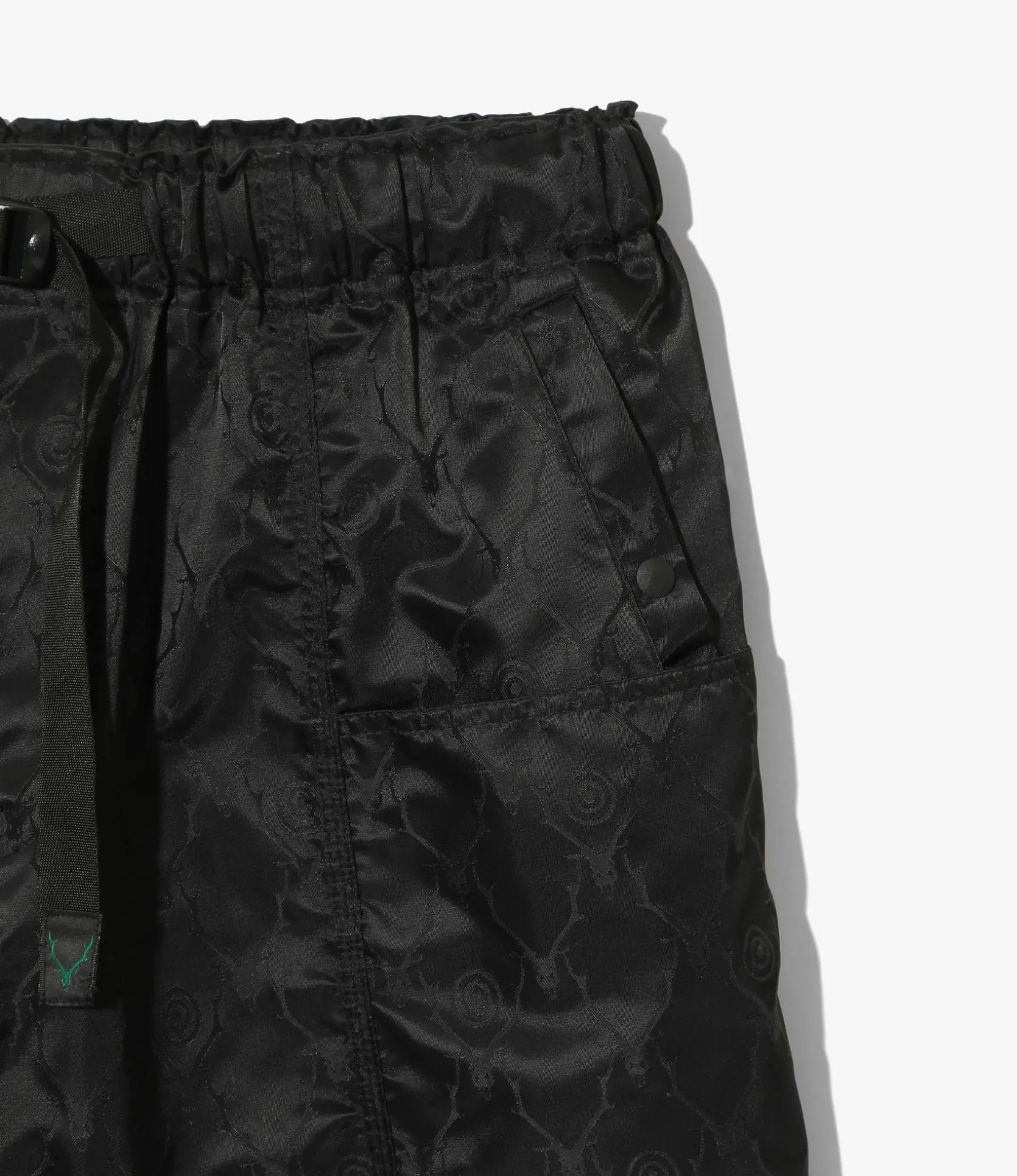 Belted C.S.Pant - Black - Jacquard Sateen / Skull&Target
