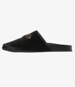 Bit Tassel Velvet Slip-In - Black