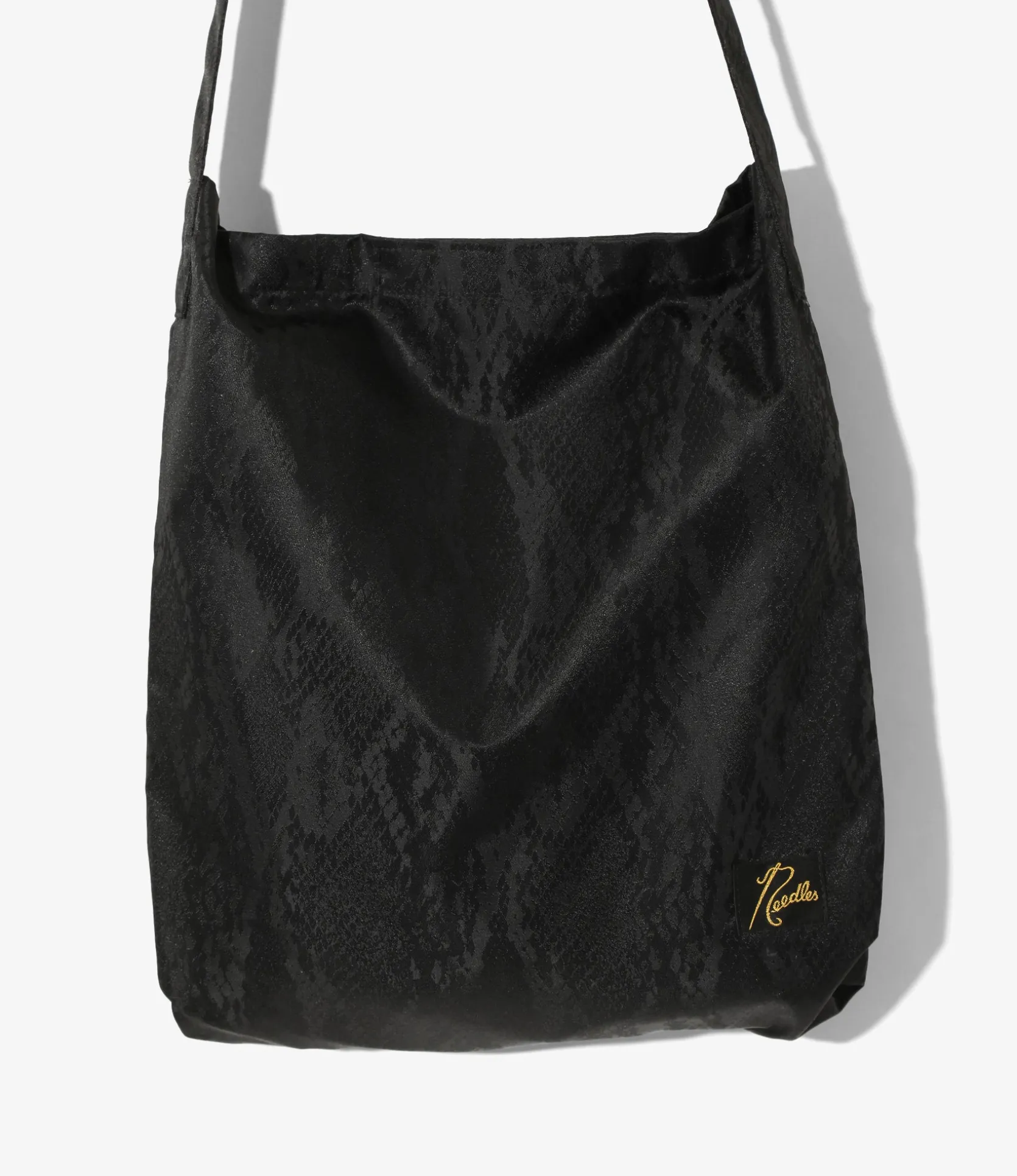 Book Bag - Black - Python Jacquard Sateen