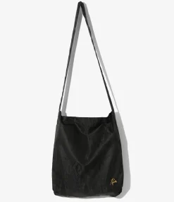 Book Bag - Black - Python Jacquard Sateen