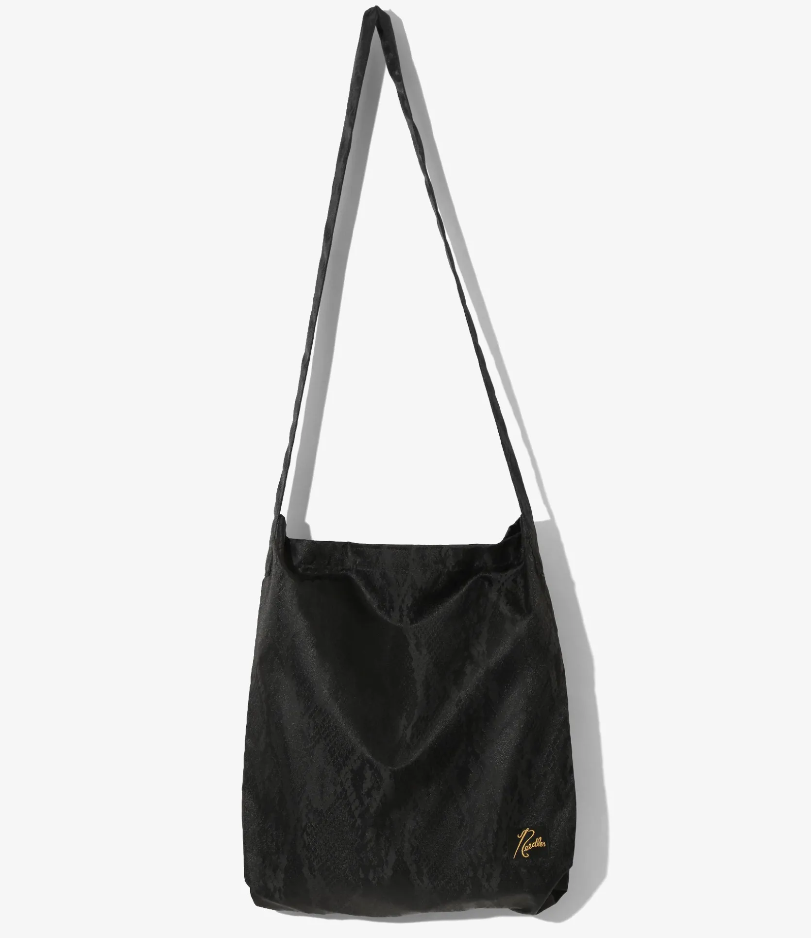 Book Bag - Black - Python Jacquard Sateen
