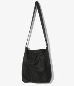 Book Bag - Black - Python Jacquard Sateen