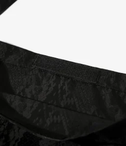 Book Bag - Black - Python Jacquard Sateen