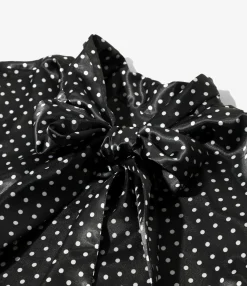Bow Blouse - Black - Polka Dots Sateen