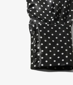 Bow Blouse - Black - Polka Dots Sateen