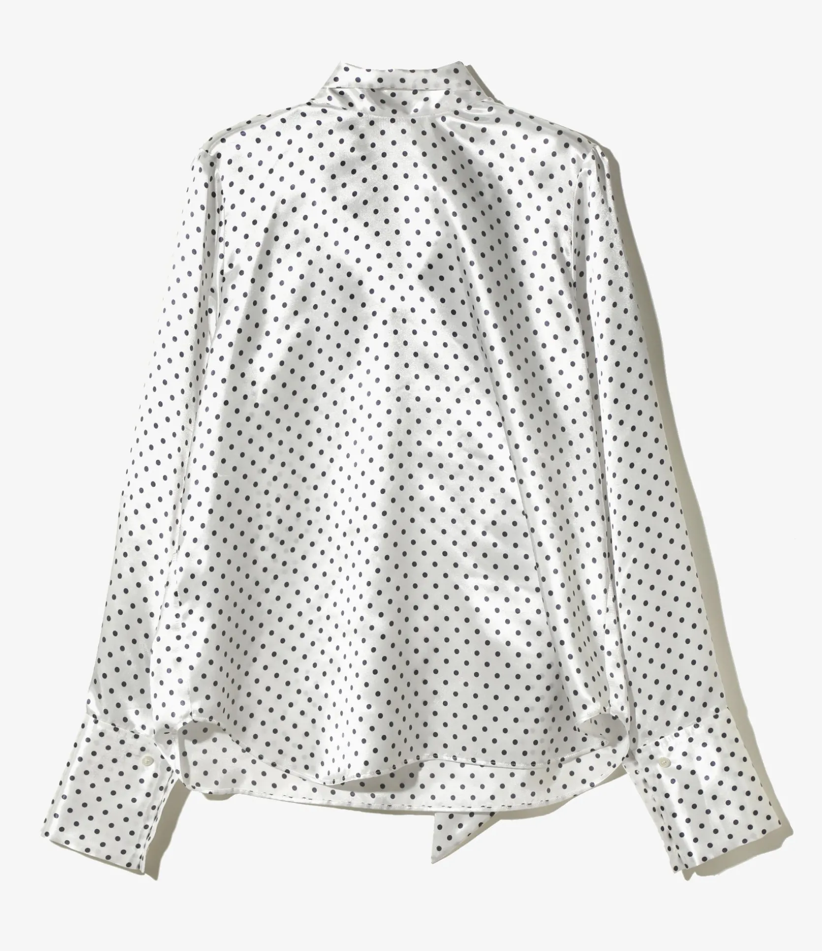 Bow Blouse - White - Polka Dots Sateen