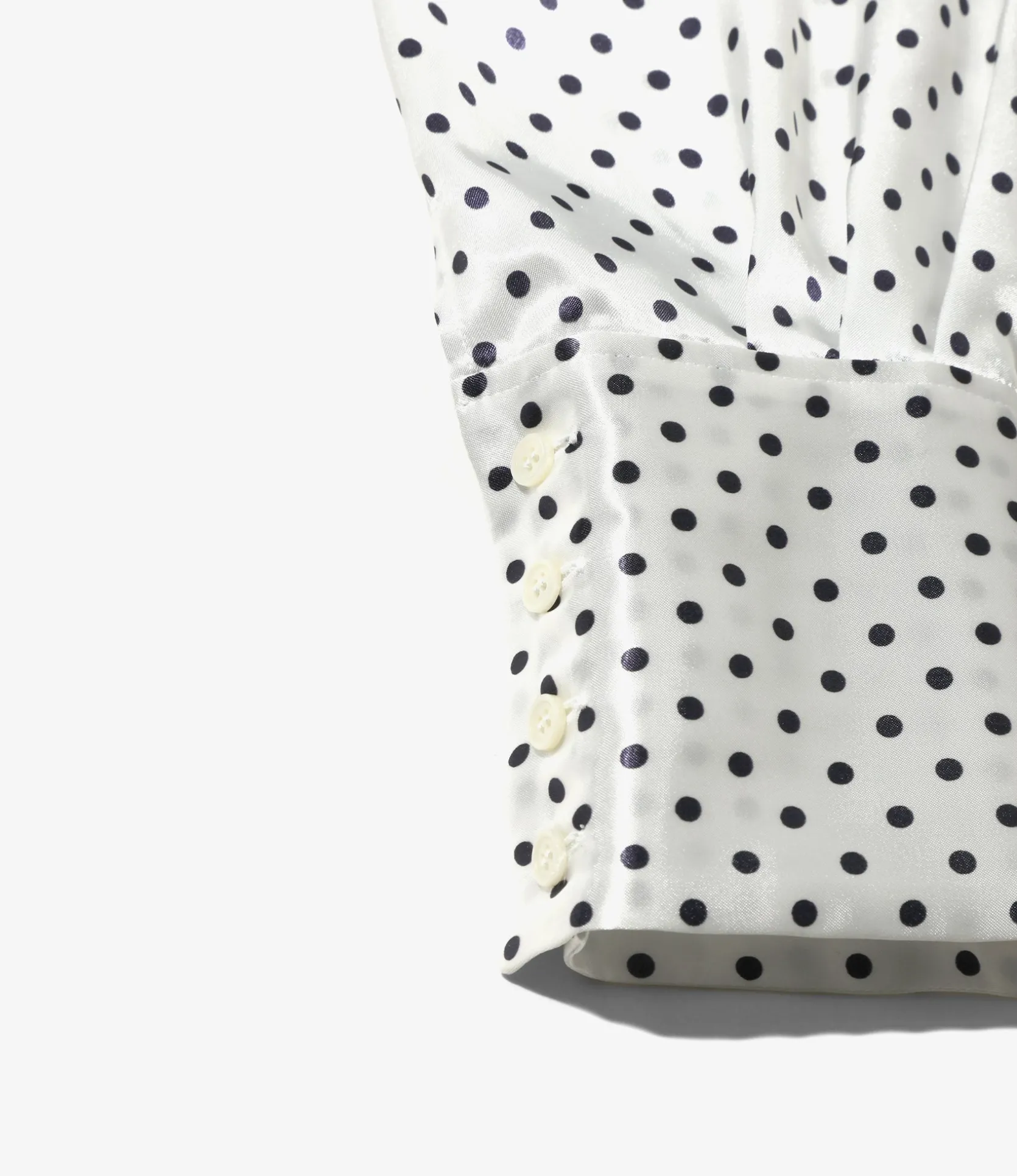 Bow Blouse - White - Polka Dots Sateen