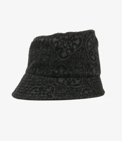Bucket Hat - Black Crest Flocked Jacquard