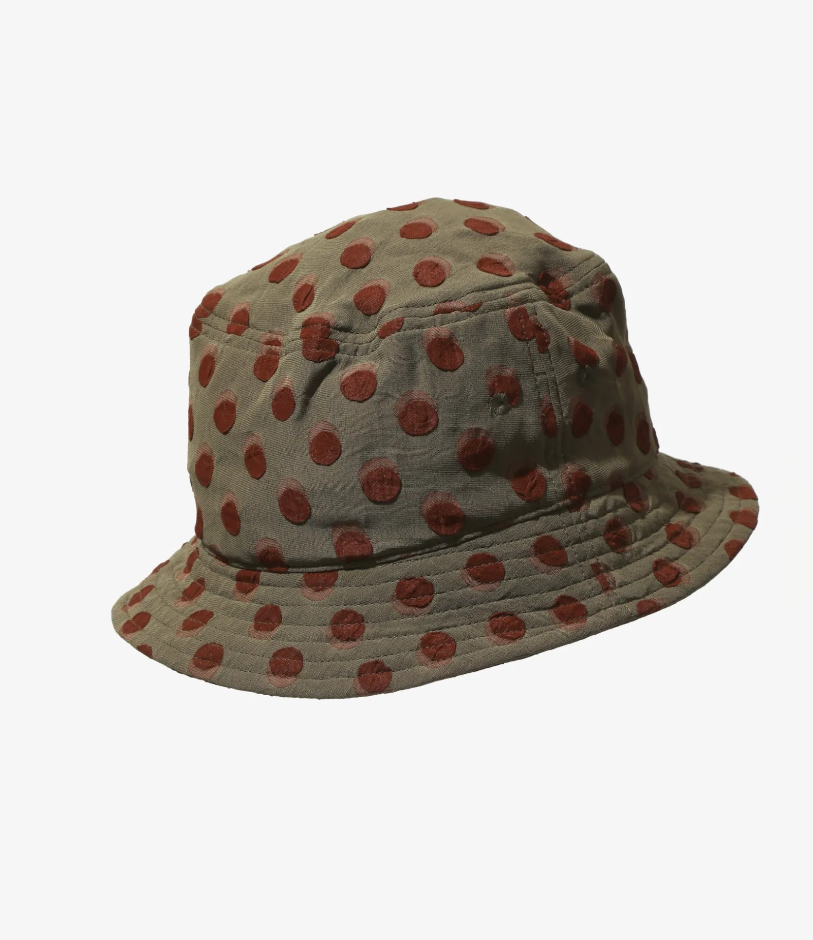 Bucket Hat - Brown - Polka Dot Jacquard