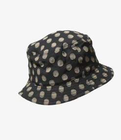 Bucket Hat - Navy - Polka Dot Jacquard