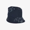 Bucket Hat - Navy Animal Print 6.5oz Flat Twill