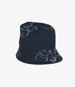 Bucket Hat - Navy Animal Print 6.5oz Flat Twill