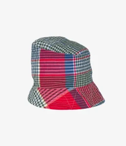 Bucket Hat - Red/Green Big Madras Plaid