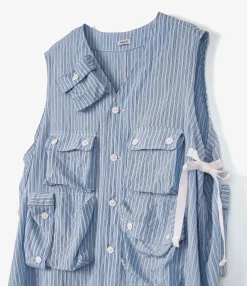 C-1 Dress - Blue Narrow Stripe